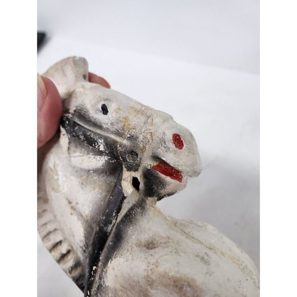 Vintage Large Carnival Trojan Horse Chalkware Statue Figurine Mid Century Modern - Picture 10 of 10